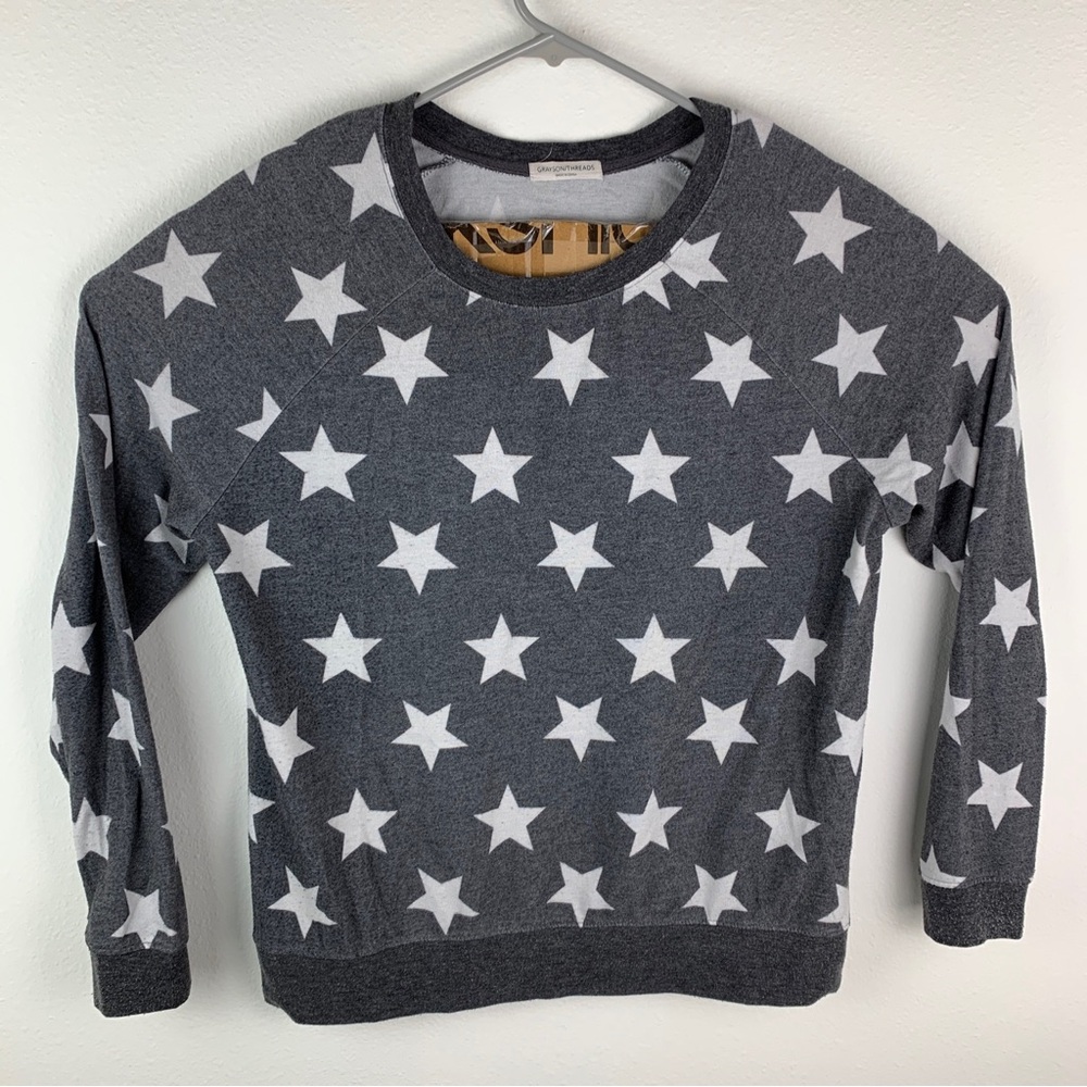 Grayson Threads Sweatshirt Stars Pullover Gray Womens Extra Large
